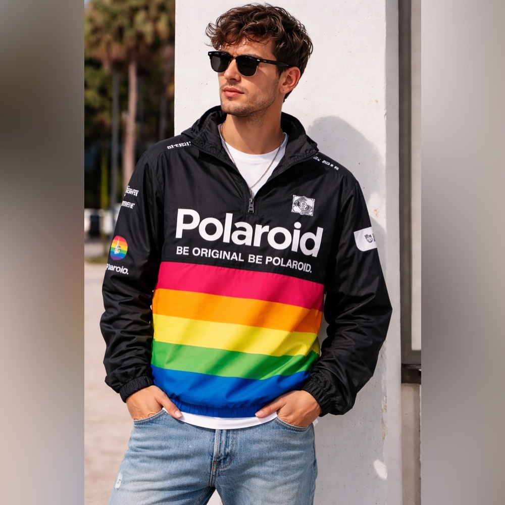 Polaroid Men's Black Rainbow Jacket